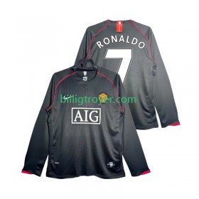 Billige Fotballdrakter Manchester United Critstiano Ronaldo 7 2007 2008 Retro Bortedraktsett Langermet